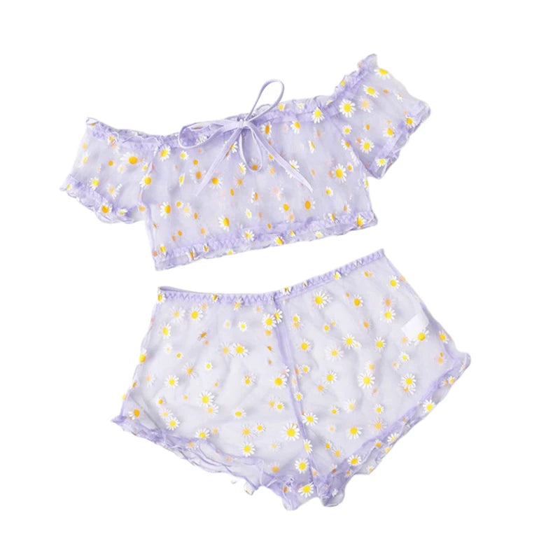 Off-Shoulder Lace-Up Bikini Set