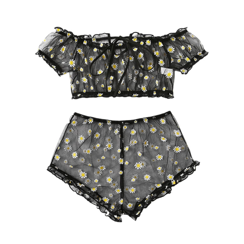 Off-Shoulder Lace-Up Bikini Set