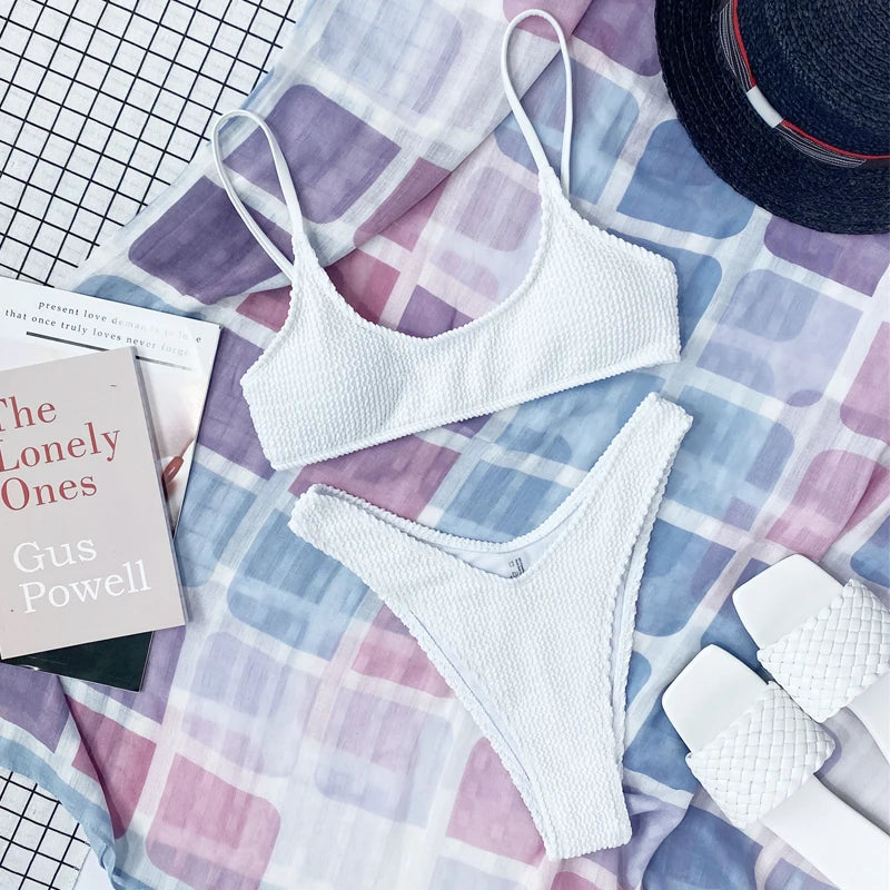 Crinkle Triangle Bikini Set