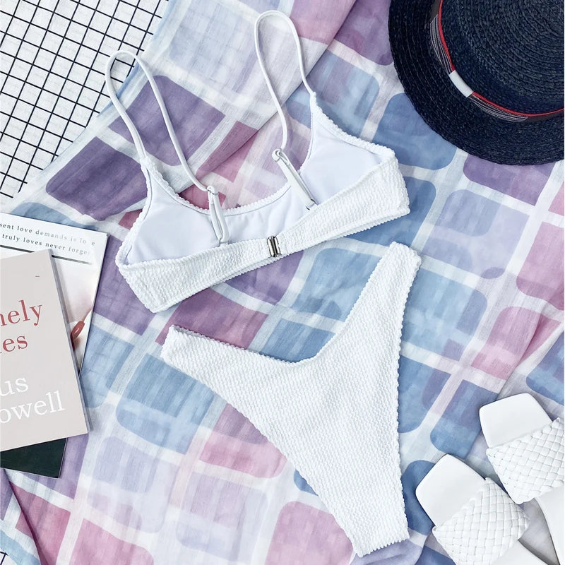 Crinkle Triangle Bikini Set