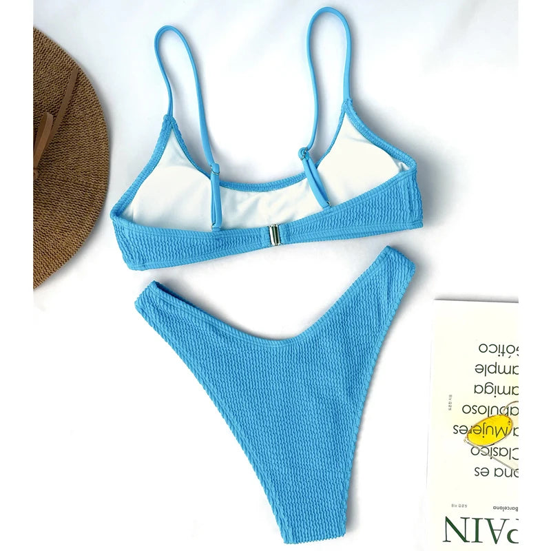 Crinkle Triangle Bikini Set