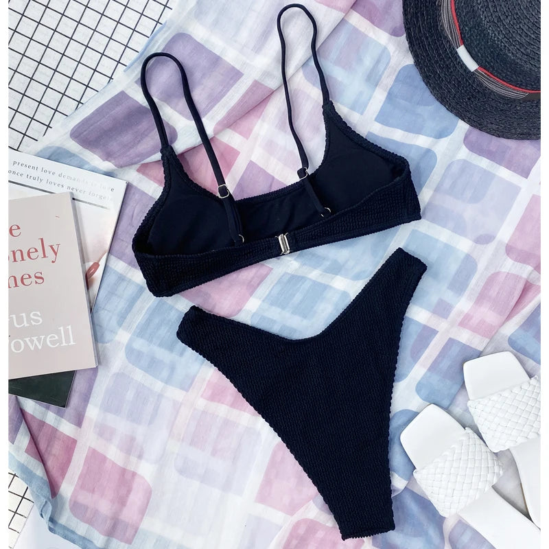 Crinkle Triangle Bikini Set