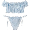 Off-Shoulder Lace-Up Bikini Set