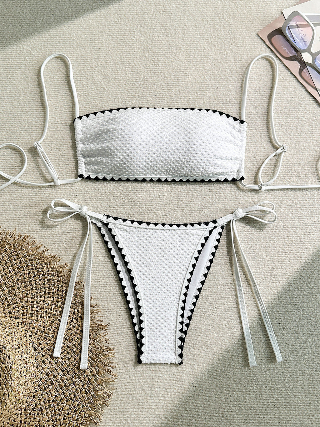 White Strapless Bikini Set