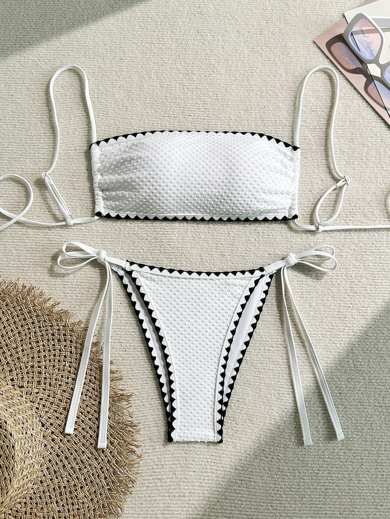 White Strapless Bikini Set
