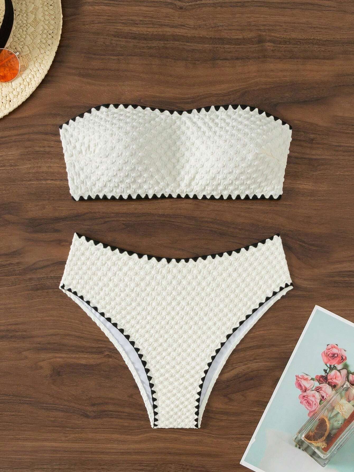 White Strapless Bikini Set