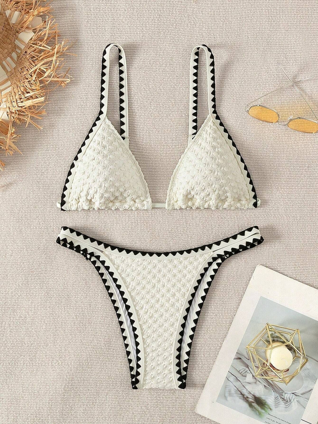 White Strapless Bikini Set
