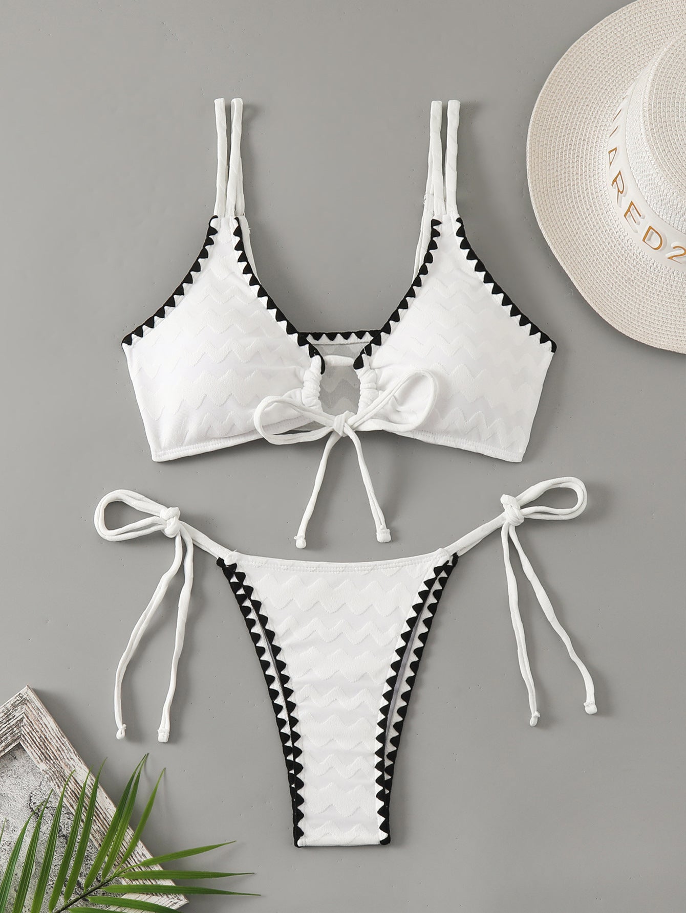 White Strapless Bikini Set