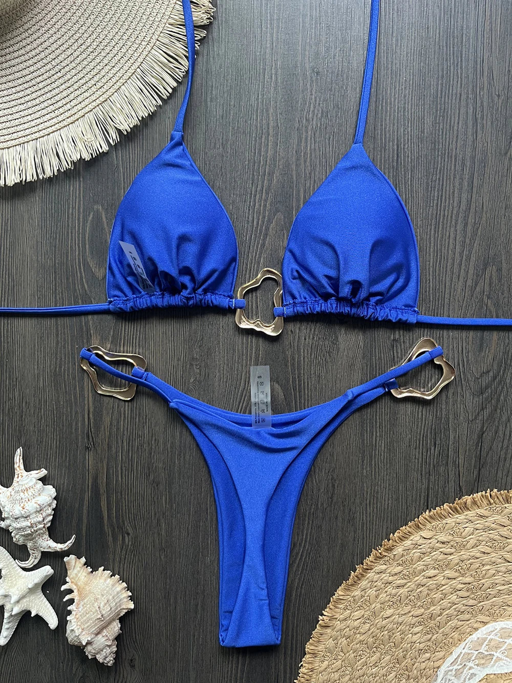 Lace-Up Halter Bikini Set