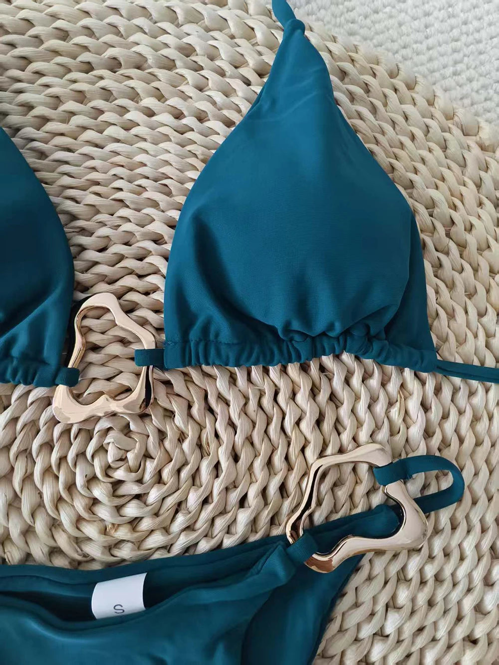 Lace-Up Halter Bikini Set
