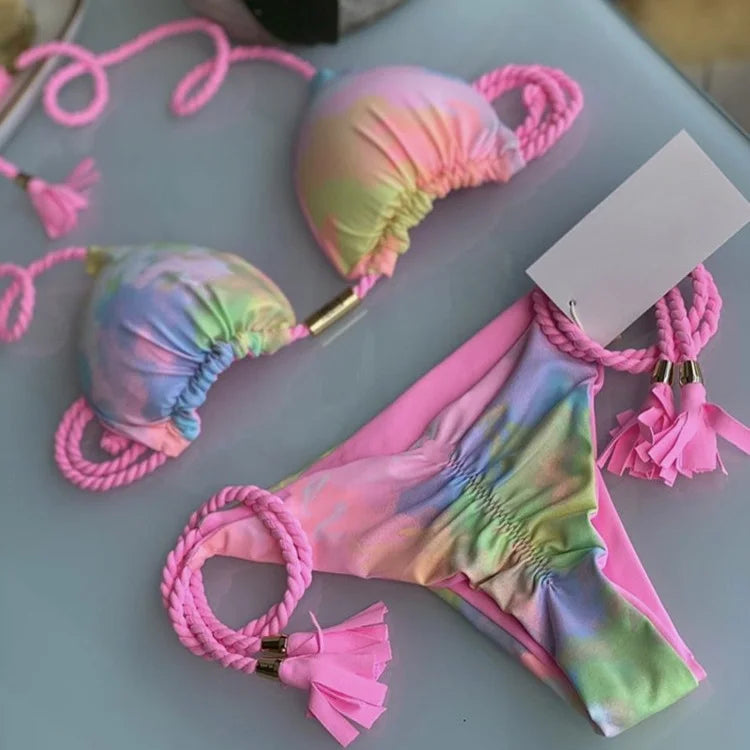 Backless Rope Triangle Bikini