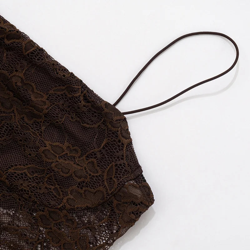 One-Shoulder Lace Maxi Dress