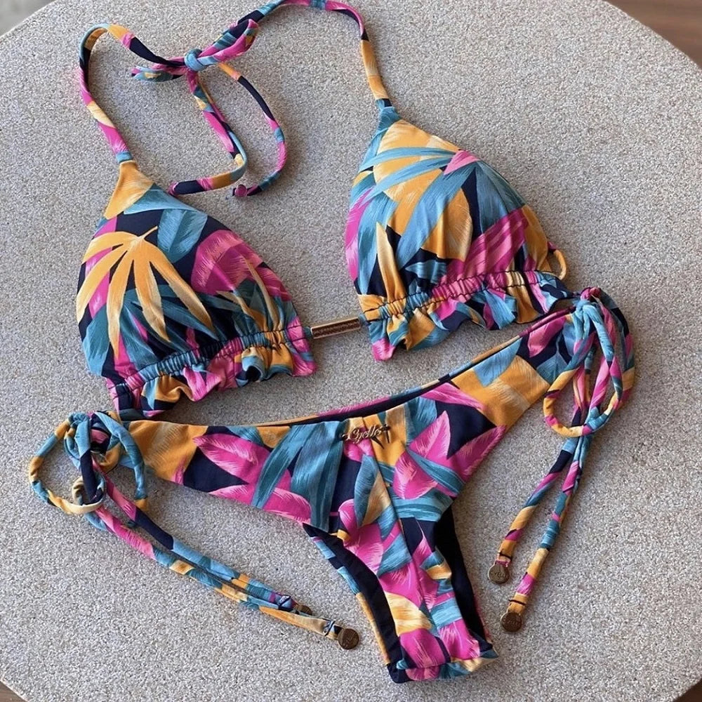 Feather Print Micro Bikini