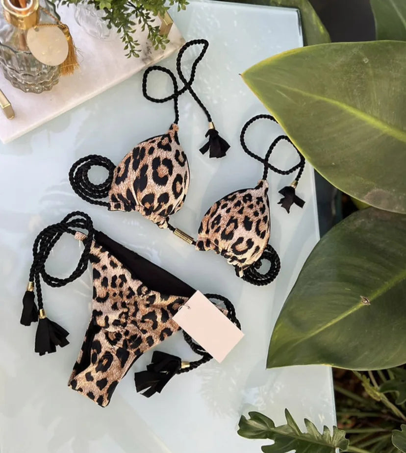 Backless Rope Triangle Bikini