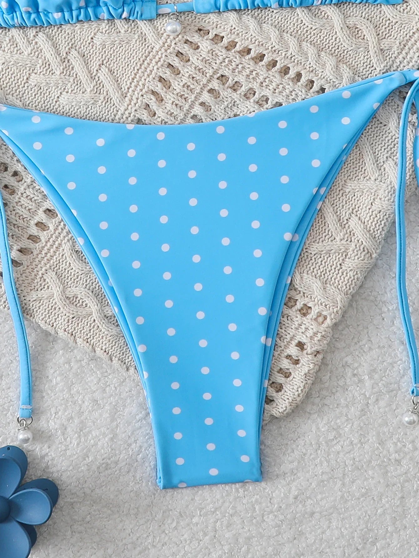 Polka Dot Lace-Up Bikini Set