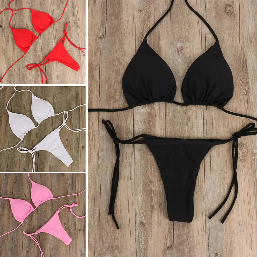 Padded Push-Up Thong Bikini Set