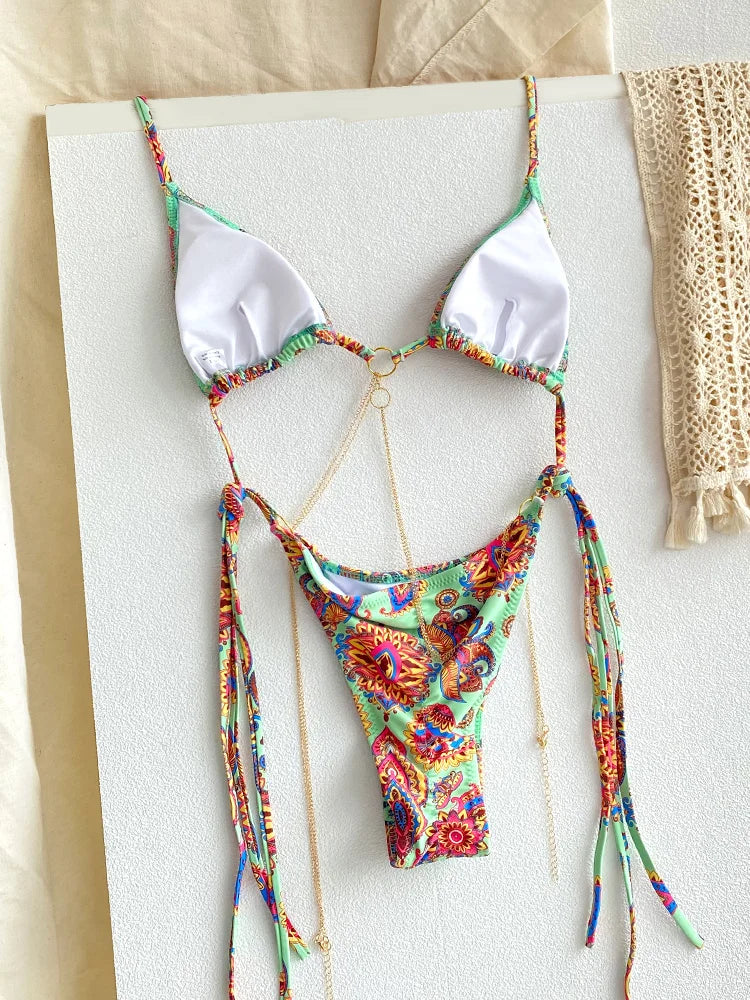 Chain Triangle Micro Bikini