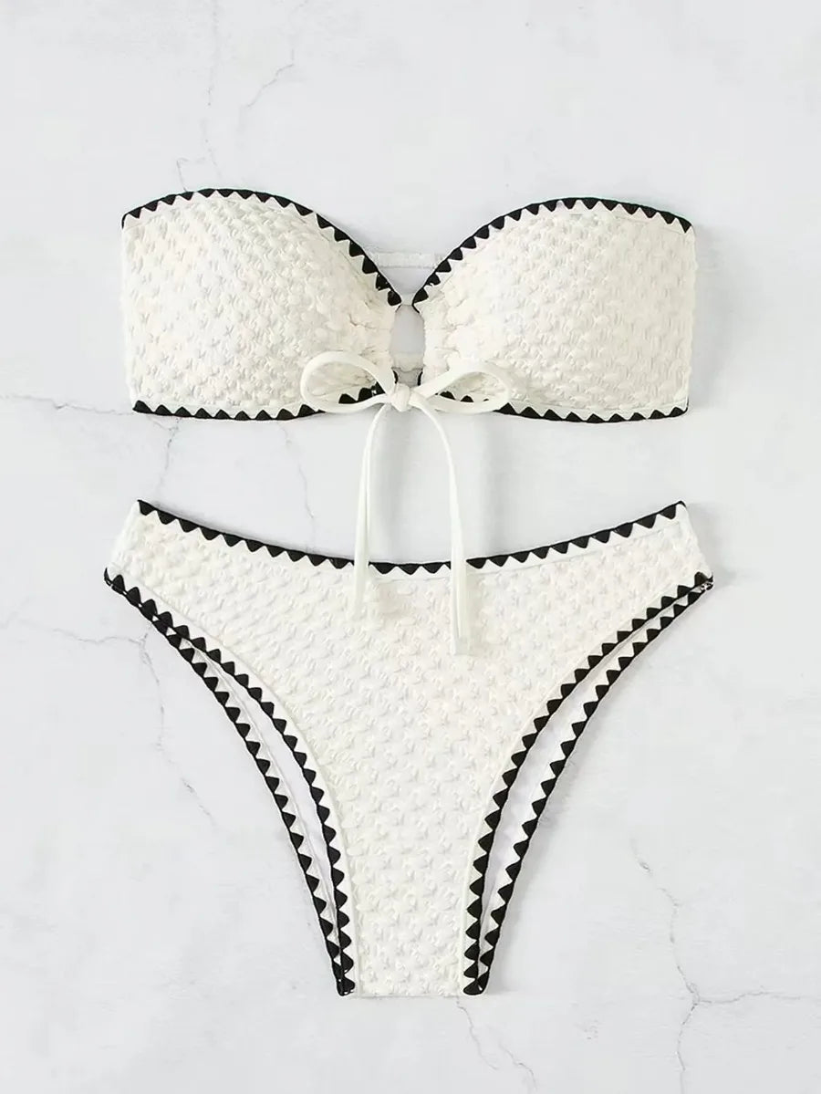 White Strapless Bikini Set