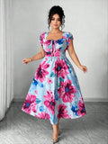 Plus Size Floral A-Line Dress
