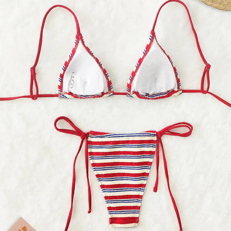 Stripe Push-Up Bikini Set