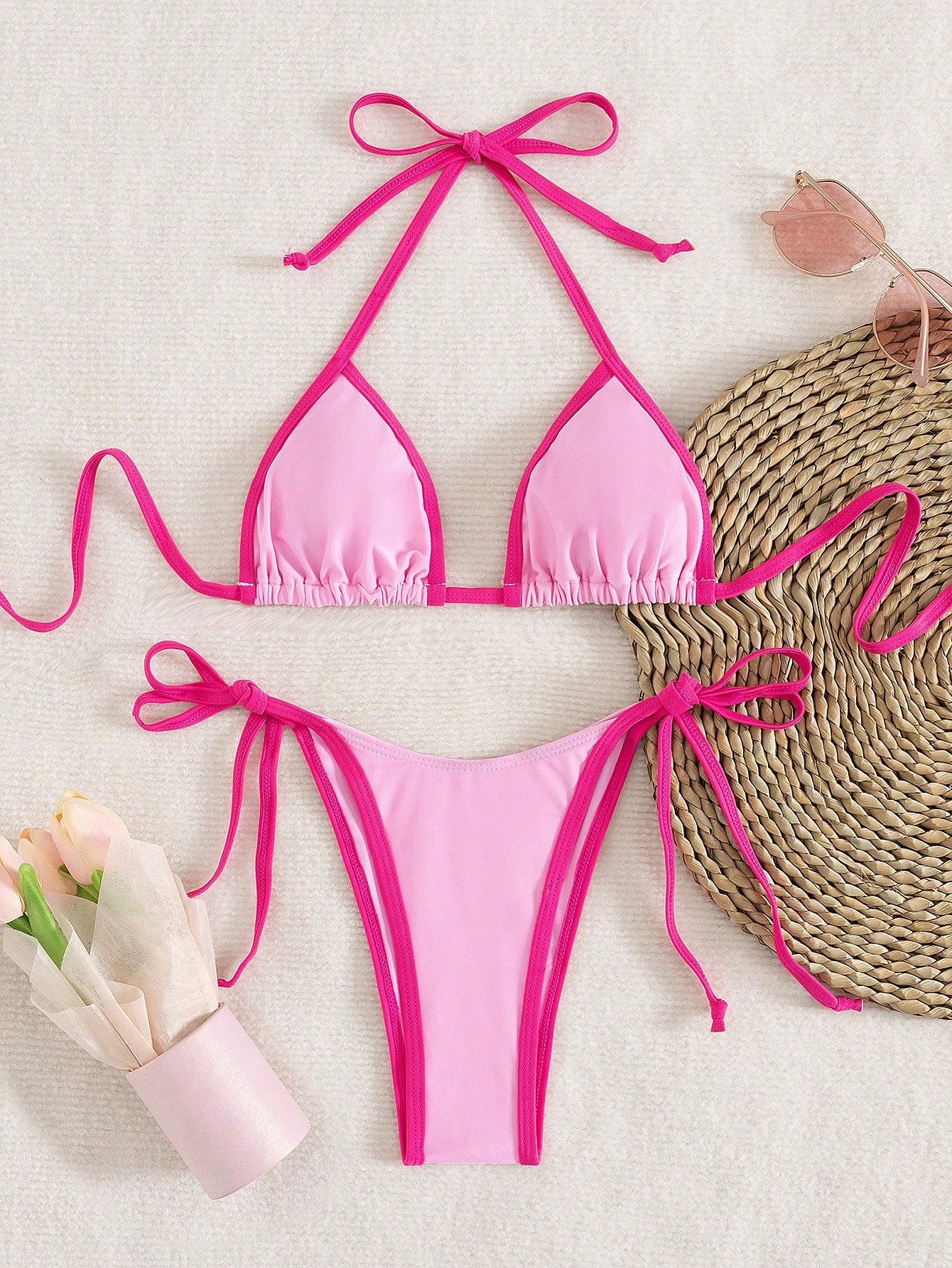 Contrast Color Micro Bikini