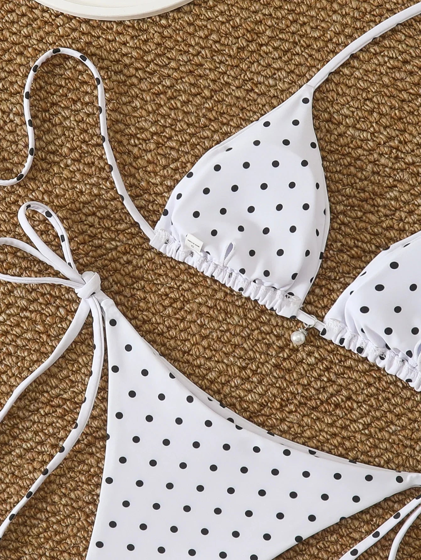 Polka Dot Lace-Up Bikini Set