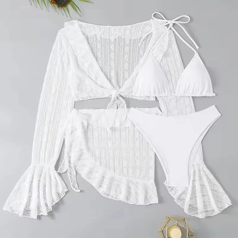 Hollow-Out Push-Up String Bikini Set