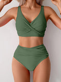 Crossover High-Waist Bikini Set