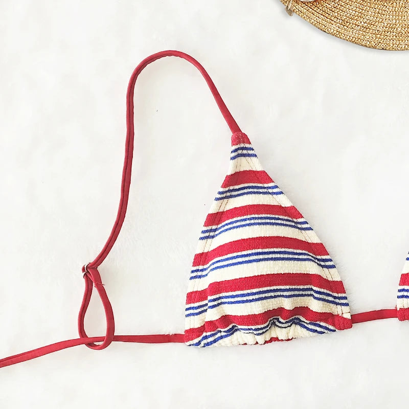 Stripe Push-Up Bikini Set