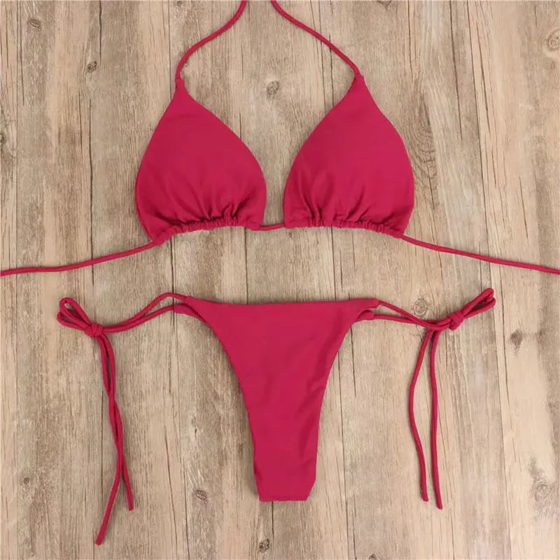 Padded Push-Up Thong Bikini Set