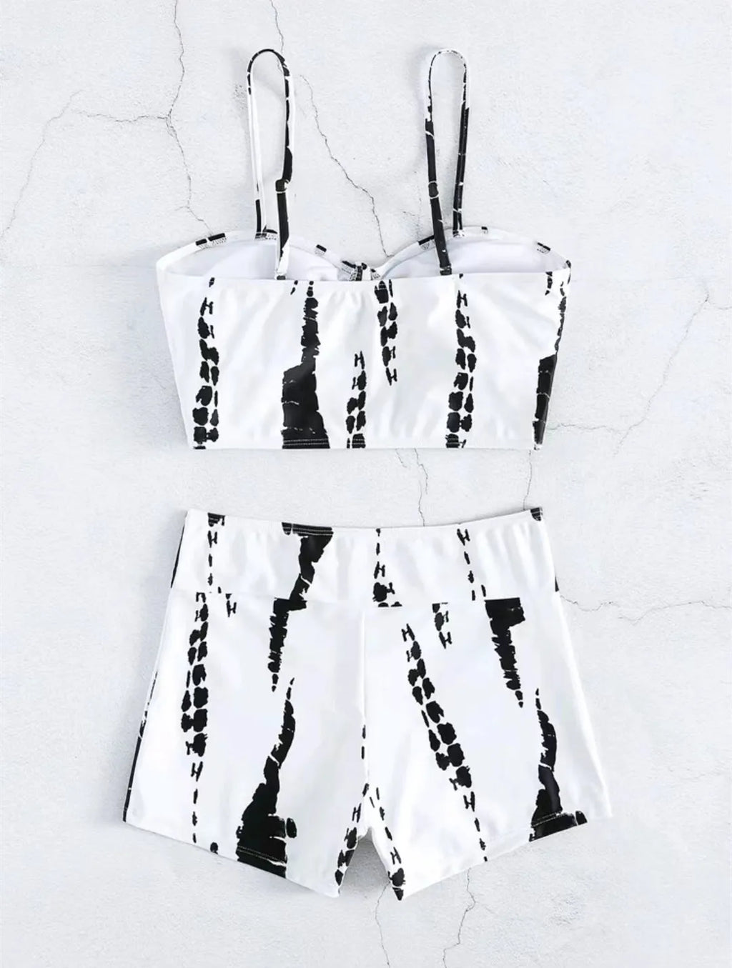 Drawstring High-Waist Bikini Set