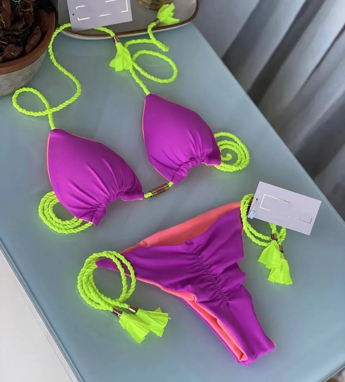 Backless Rope Triangle Bikini