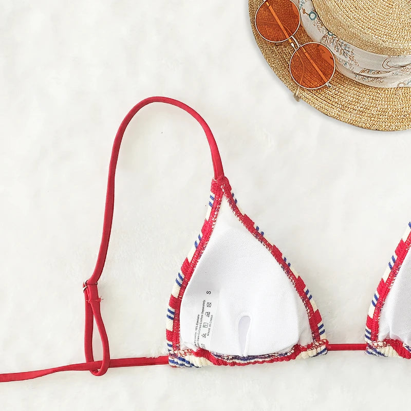 Stripe Push-Up Bikini Set