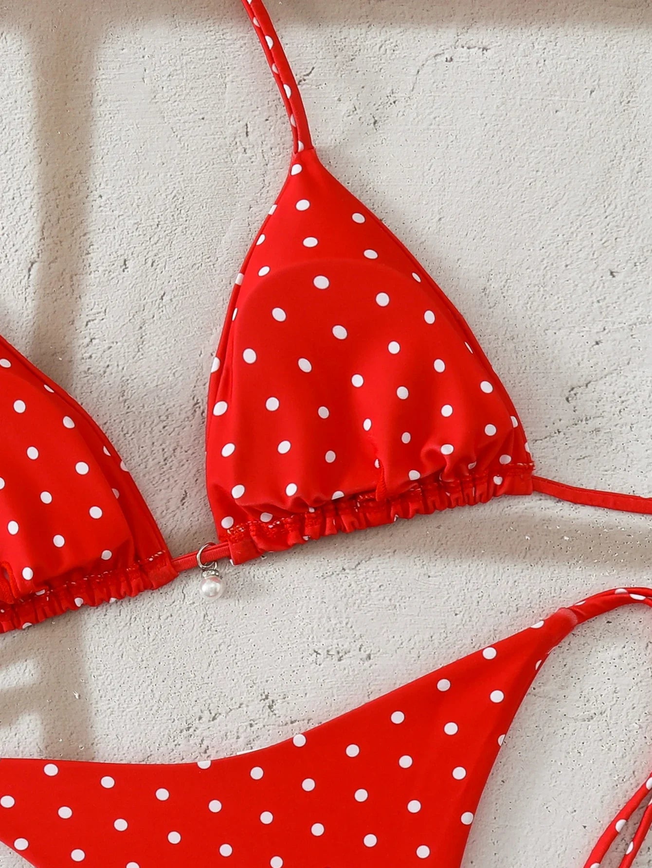 Polka Dot Lace-Up Bikini Set