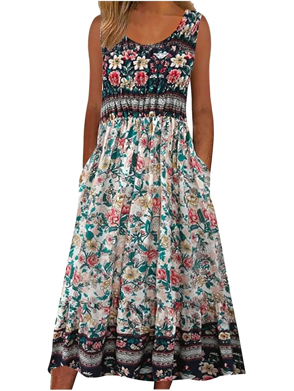 Boho Floral MIDI Sundress