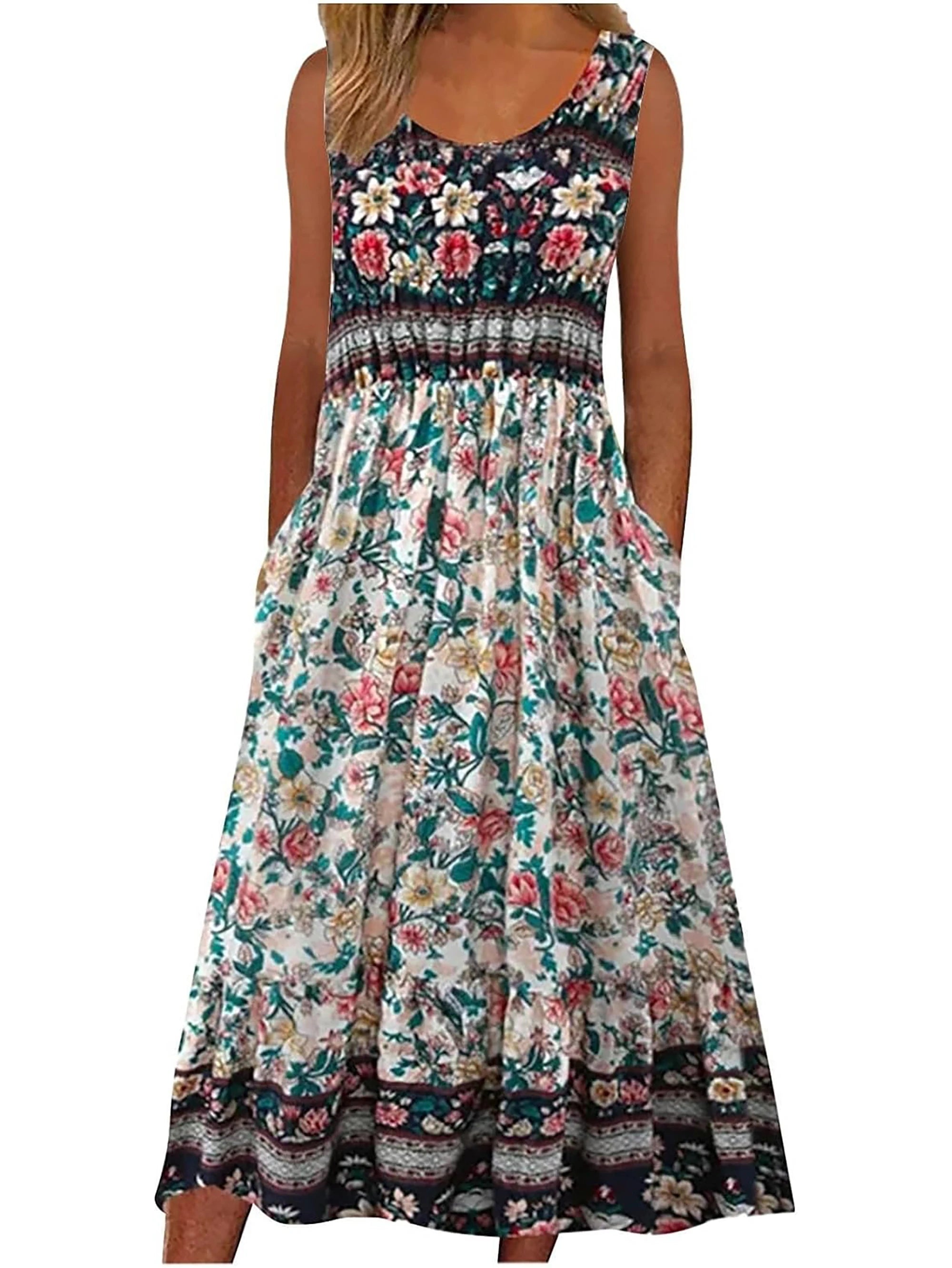 Boho Floral MIDI Sundress