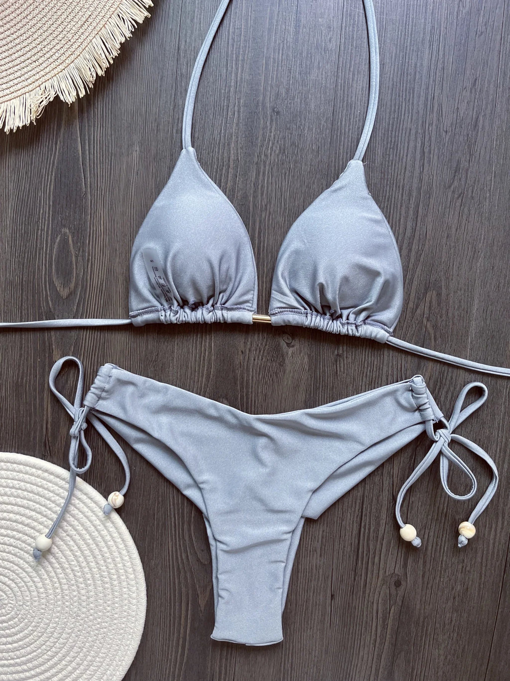 Halter Chain Triangle Bikini Set