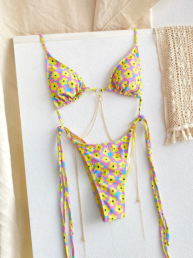 Chain Triangle Micro Bikini