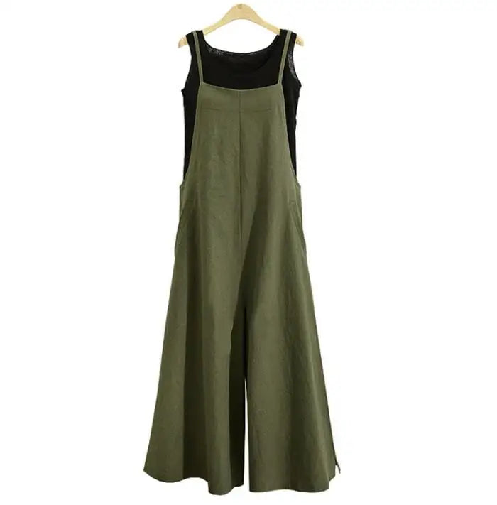 Wide-Leg Bib Overall Jumpsuit