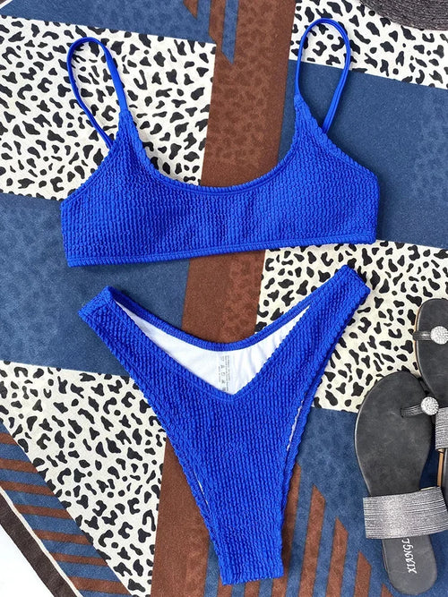 Crinkle Triangle Bikini Set