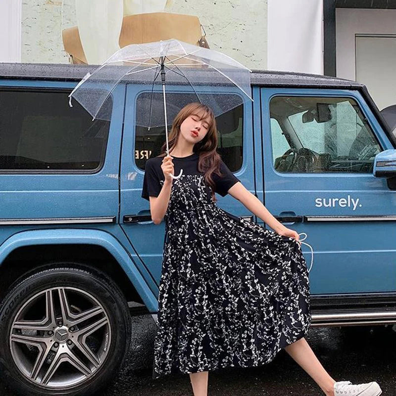 Korean Floral Boho Dress
