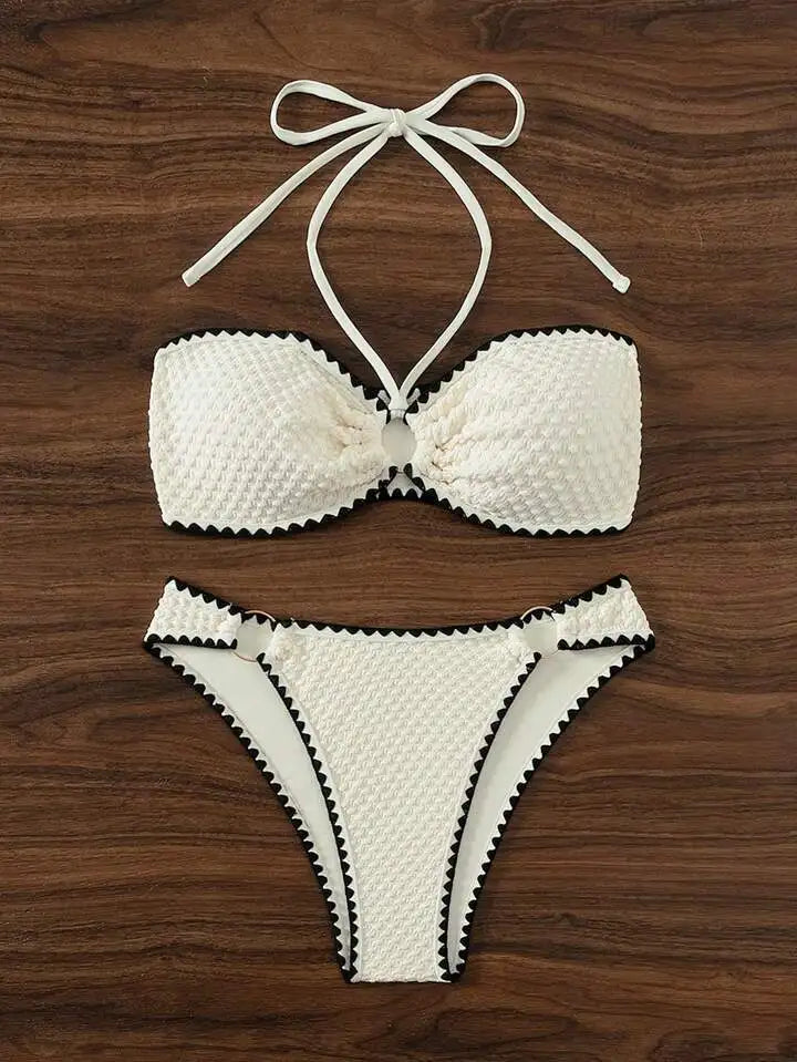 White Strapless Bikini Set