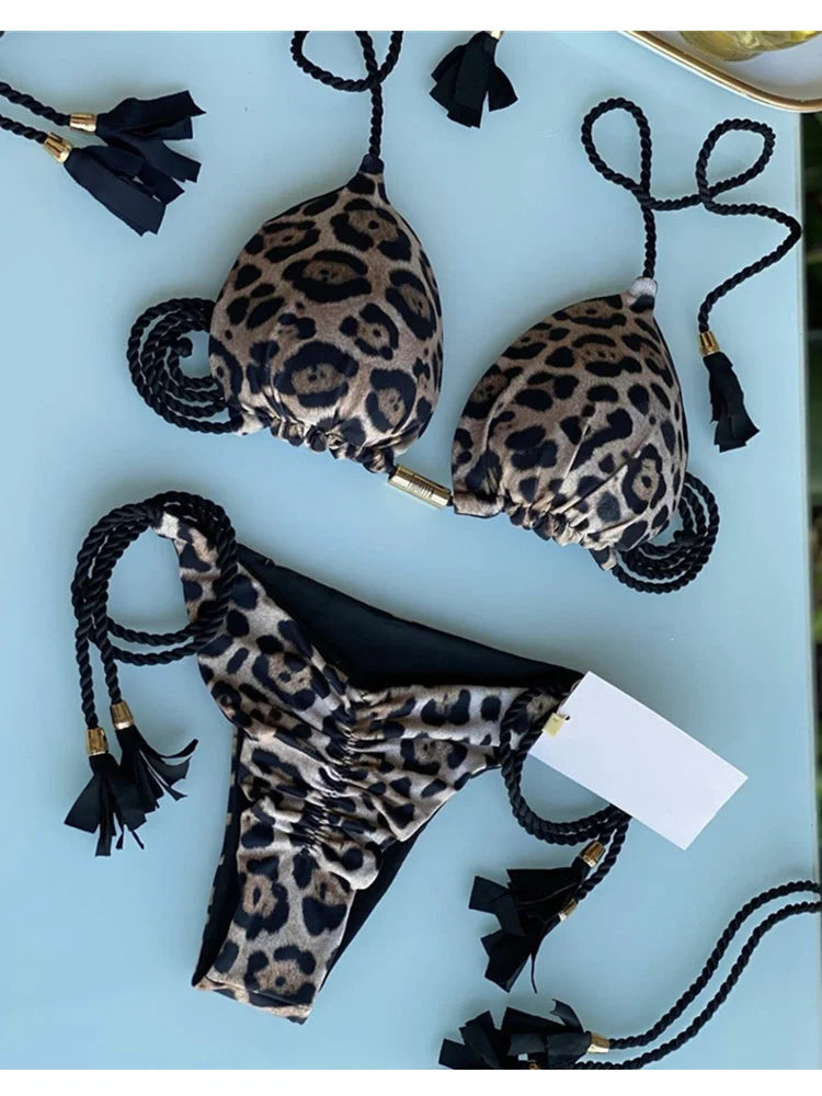 Backless Rope Triangle Bikini
