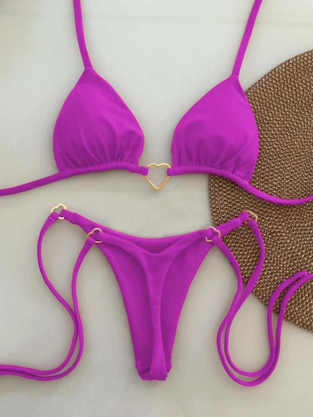 White Lace-Up Bikini Set