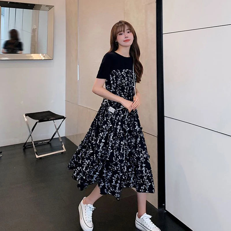 Korean Floral Boho Dress