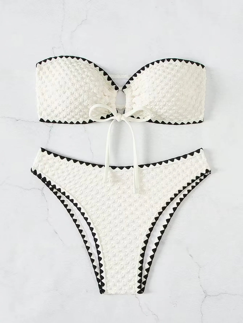 White Strapless Bikini Set