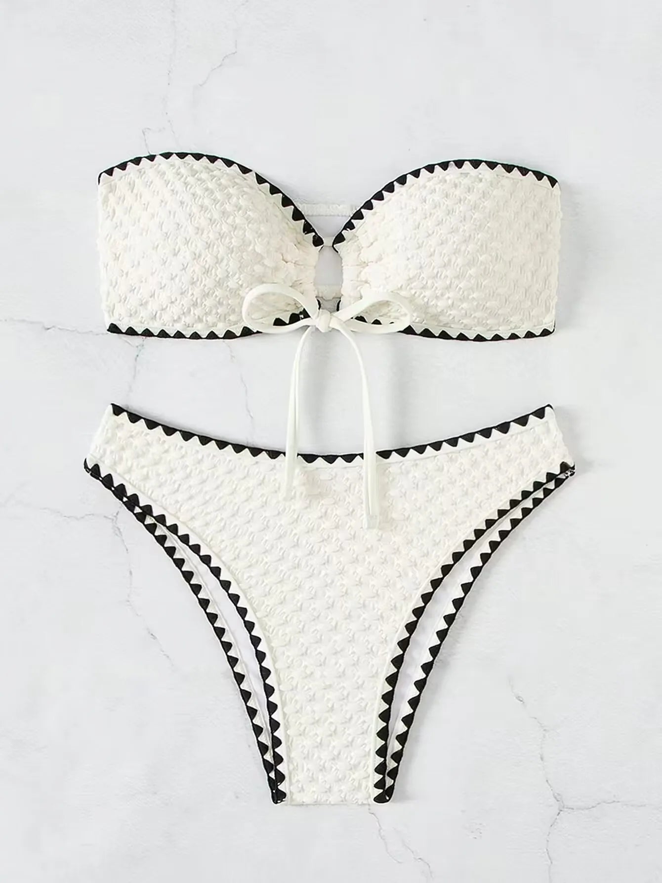 White Strapless Bikini Set