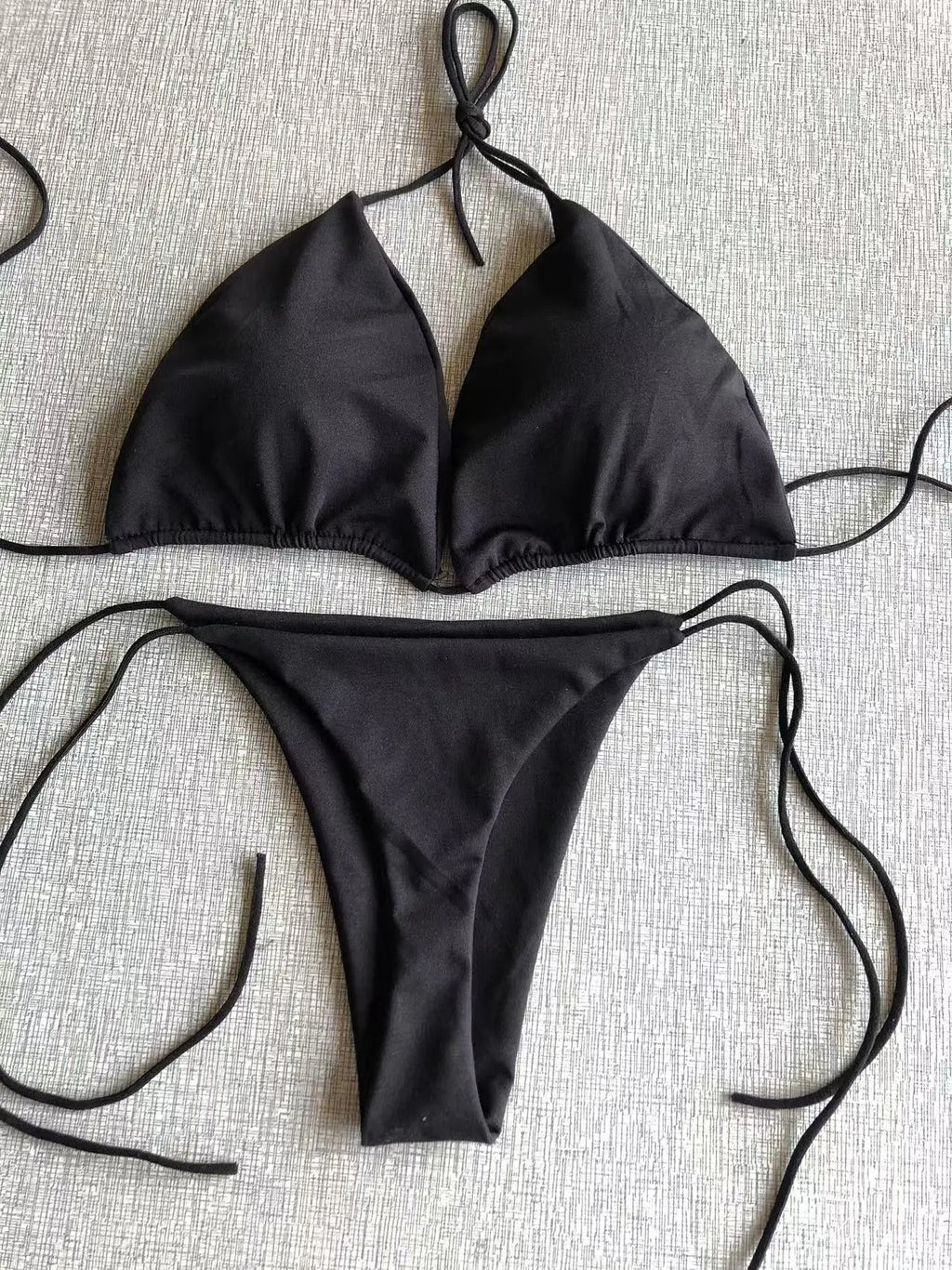 Halter Tie-Up Triangle Bikini Set