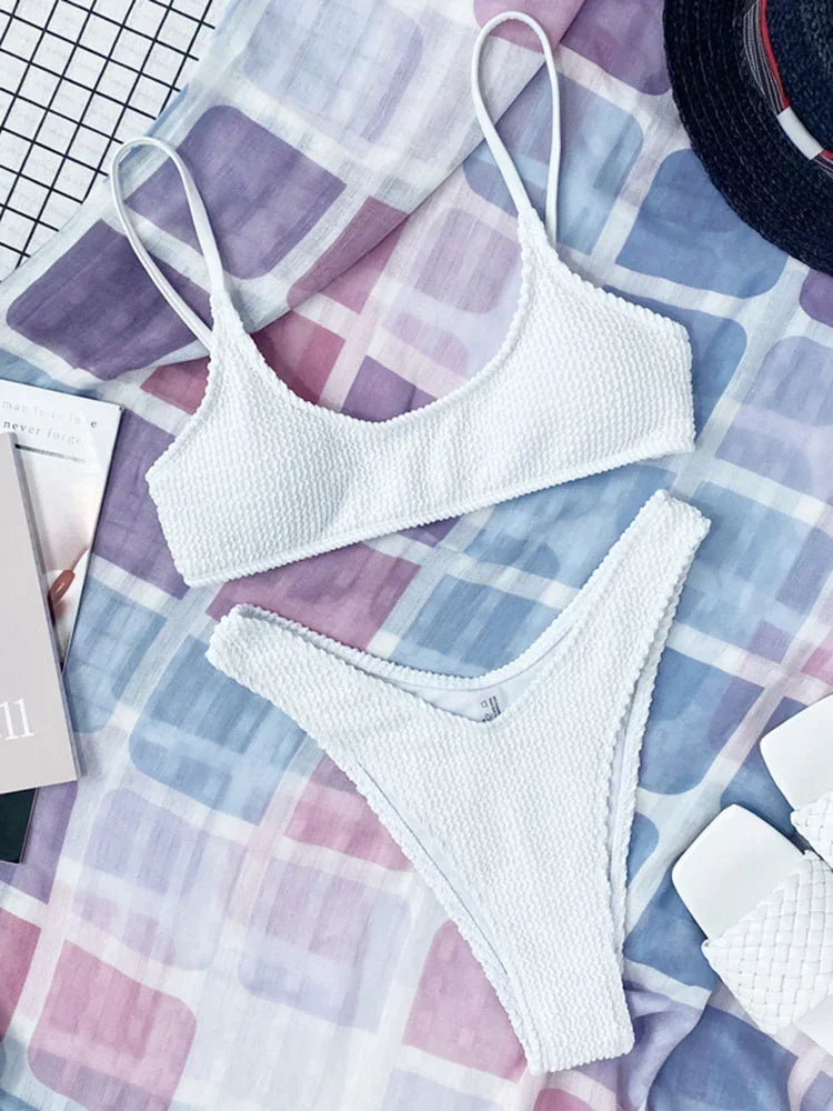 Crinkle Triangle Bikini Set
