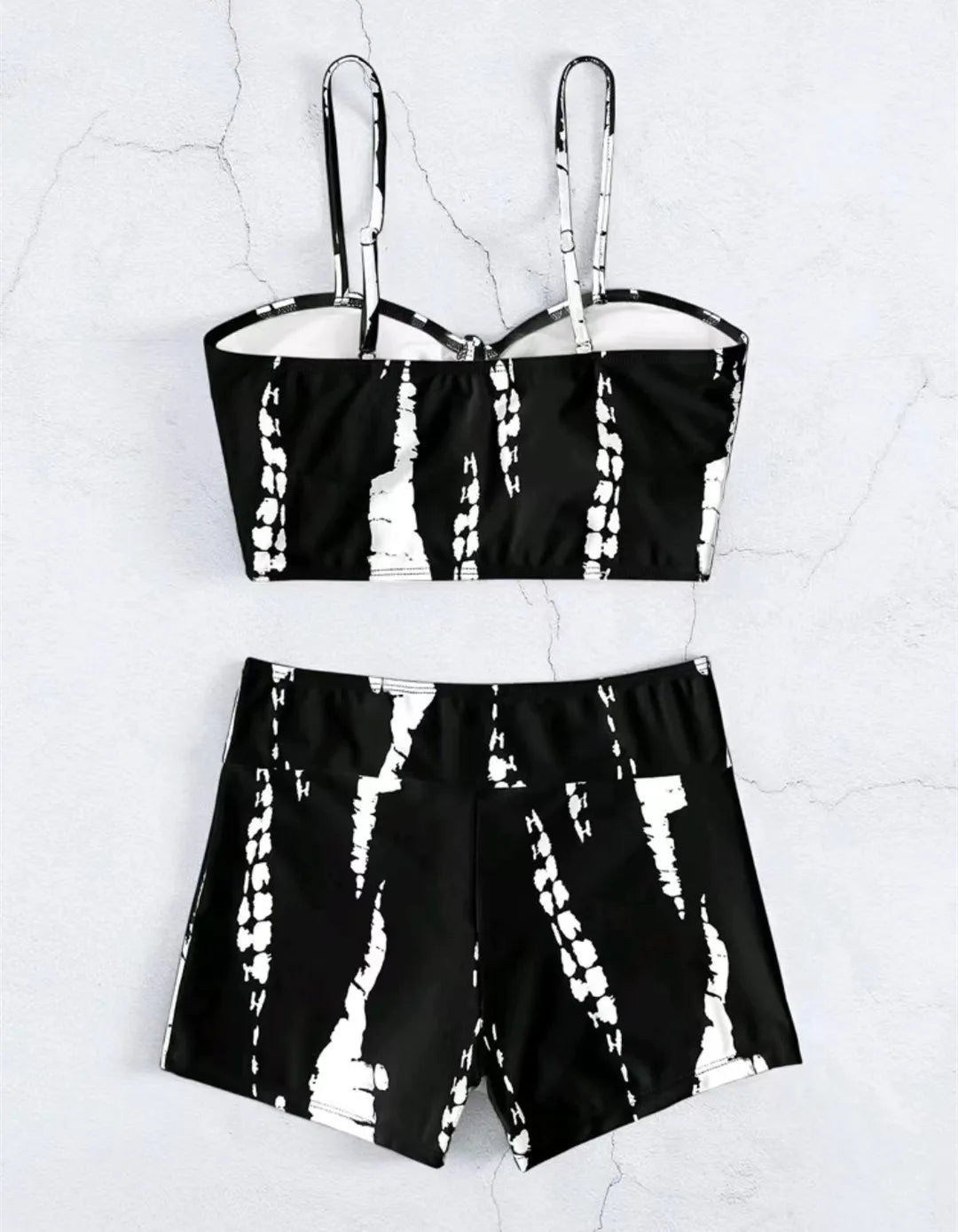 Drawstring High-Waist Bikini Set